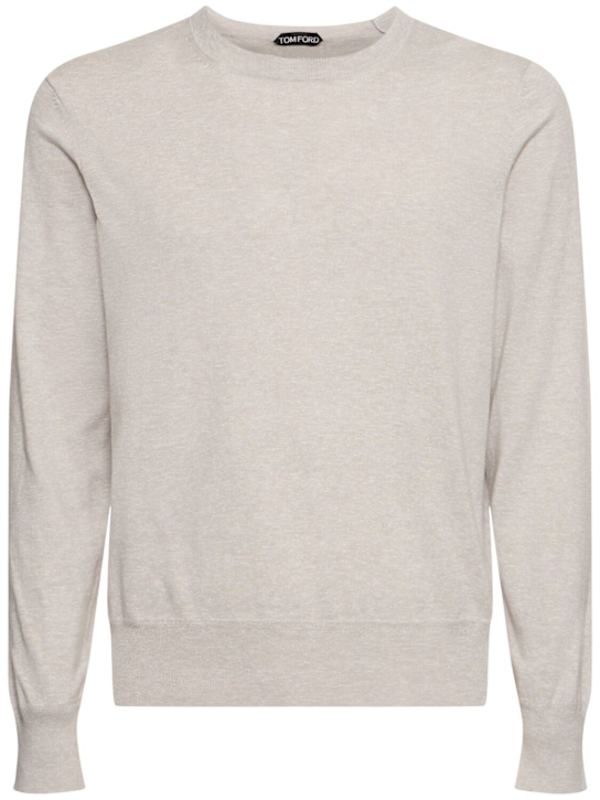 Tom Ford Pure cotton l/s crewneck knit sweater 6 Tom Ford Pure cotton l/s crewneck knit sweater