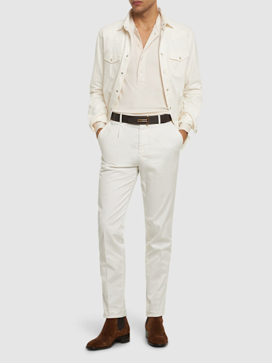 Tom Ford Cotton & modal ribbed henley t-shirt