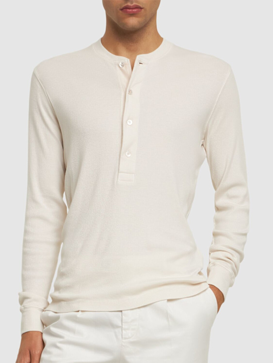 Tom Ford Cotton & modal ribbed henley t-shirt 3 Tom Ford Cotton & modal ribbed henley t-shirt