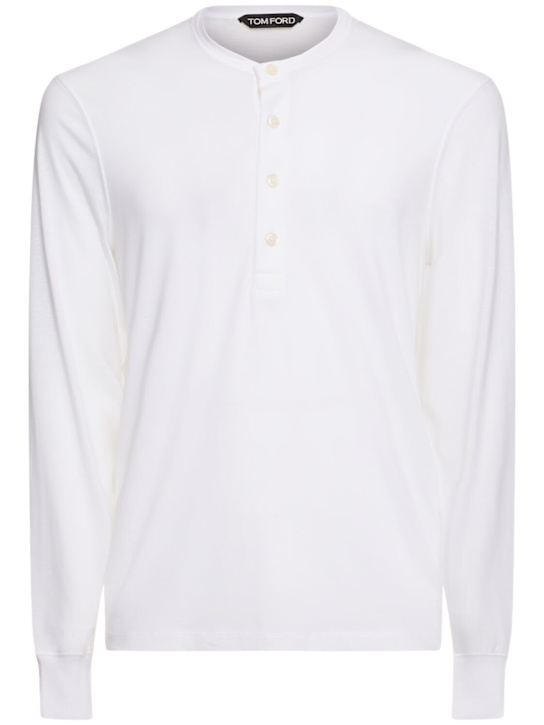Tom Ford Henley lyocell long sleeve t-shirt