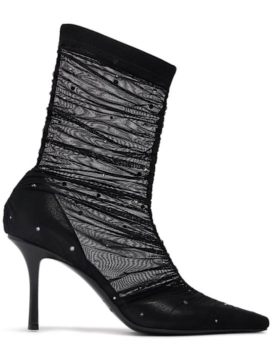 Jimmy Choo 85mm Lotta mesh & crystal ankle boots