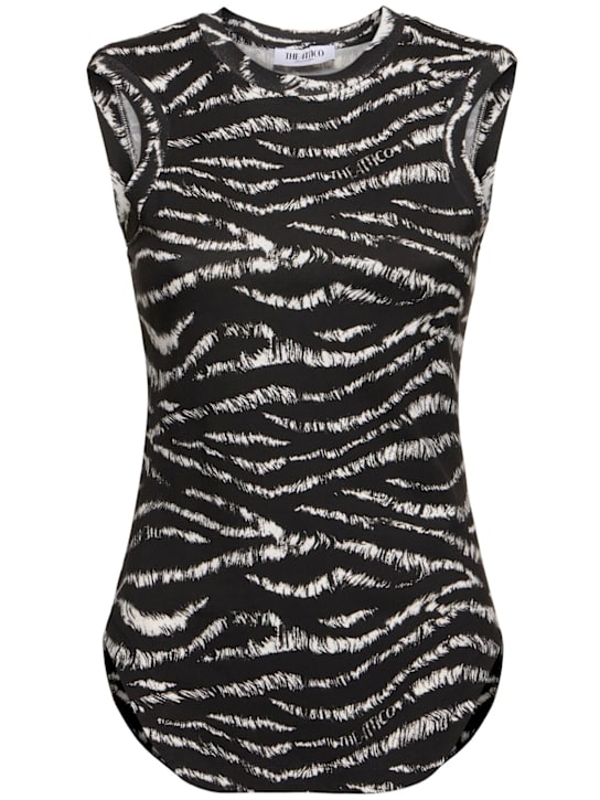 The Attico Reese zebra print cotton tank top