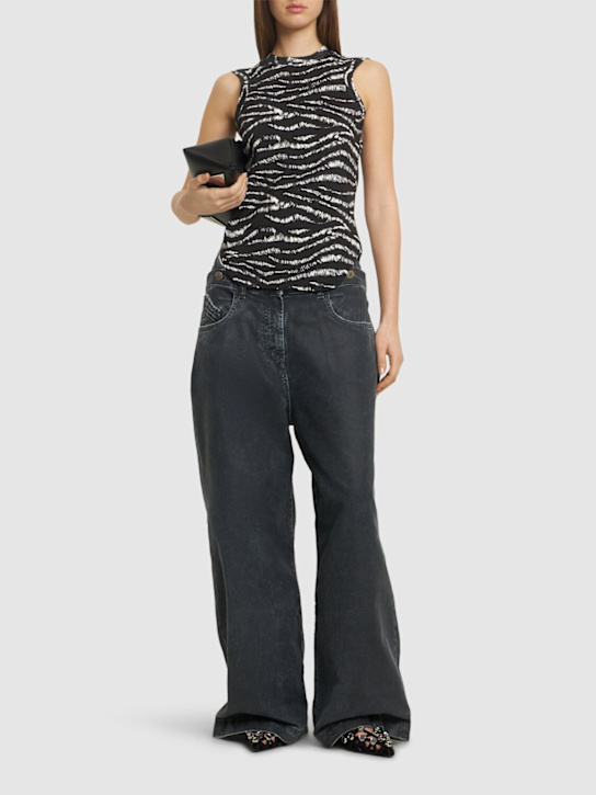 The Attico Reese zebra print cotton tank top