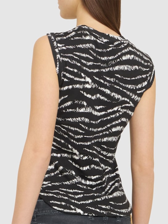 The Attico Reese zebra print cotton tank top 3 The Attico Reese zebra print cotton tank top