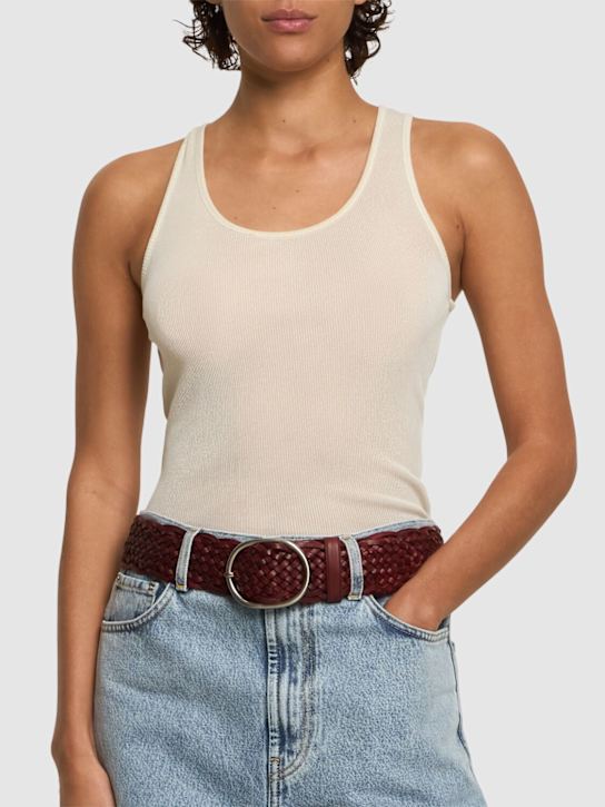 Dragon Diffusion Oval buckle woven leather belt