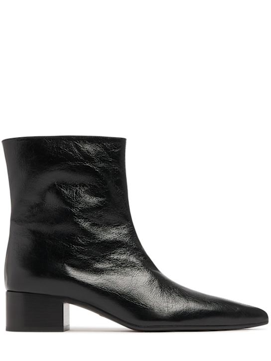 Khaite 40mm Andee glazed leather ankle boots