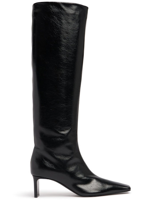 Khaite 55mm Ona glazed leather knee-high boots