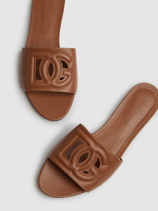 Dolce&Gabbana 10mm Bianca leather slide sandals