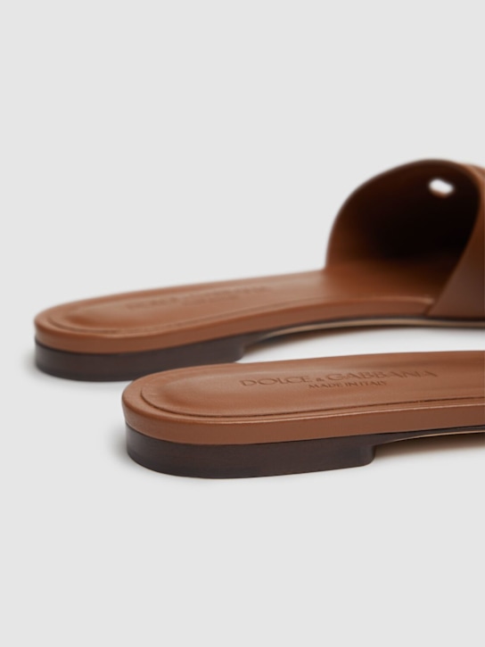 Dolce&Gabbana 10mm Bianca leather slide sandals