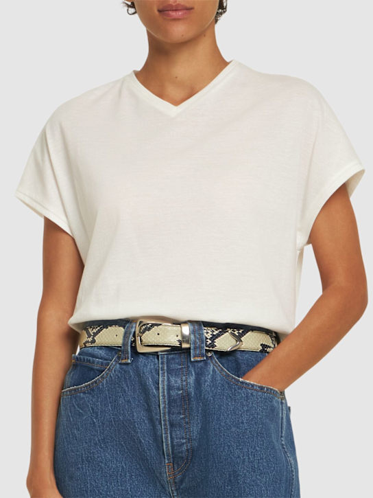 Khaite 3cm Benny embossed leather belt