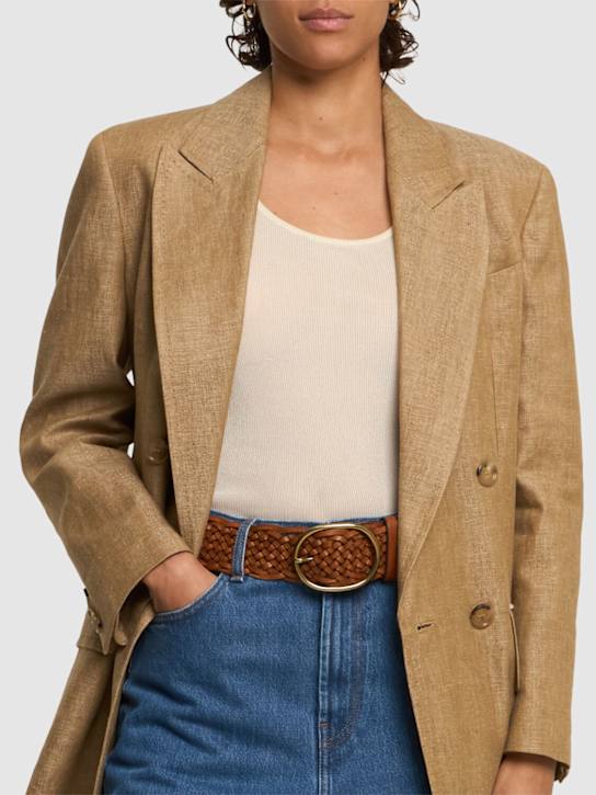 Dragon Diffusion Oval buckle woven leather belt