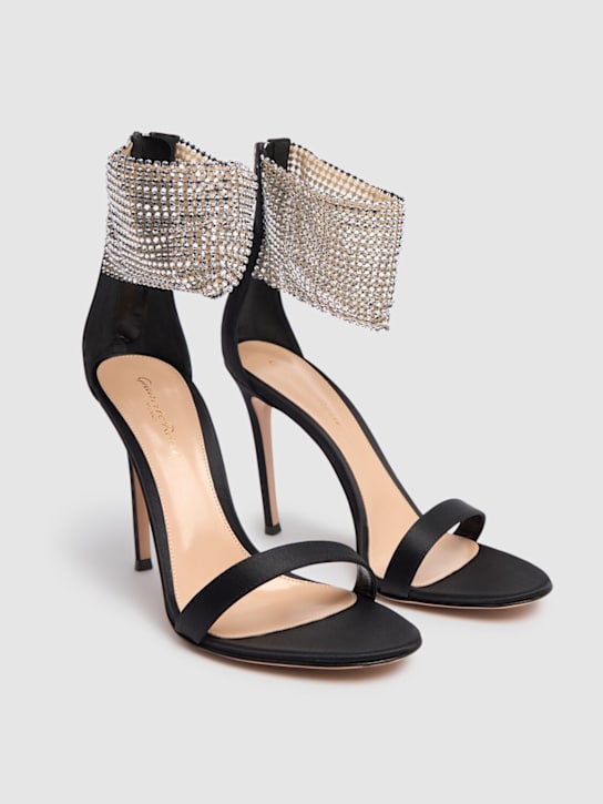 Gianvito Rossi 105mm Satin & crystal sandals 3 Gianvito Rossi 105mm Satin & crystal sandals