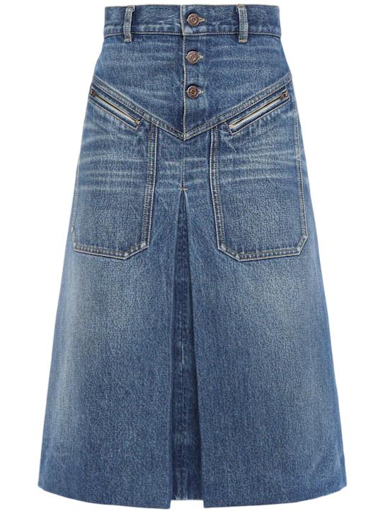 Chloé Cotton denim midi skirt