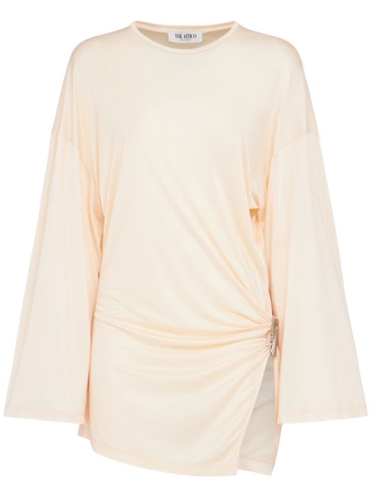 The Attico Shiny viscose draped mini dress