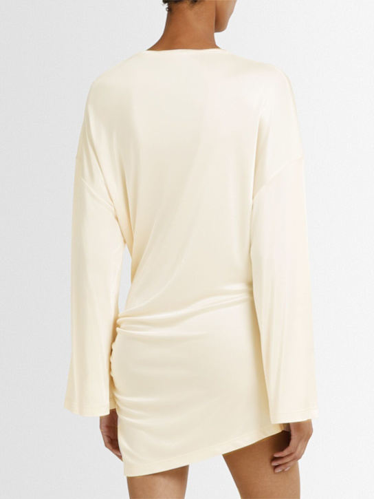 The Attico Shiny viscose draped mini dress