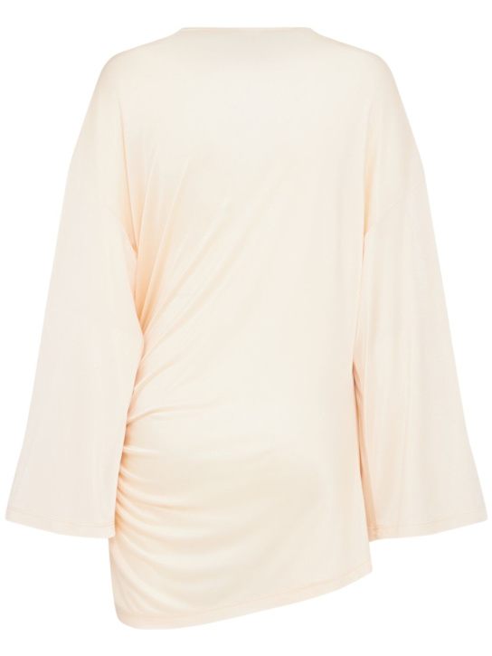 The Attico Shiny viscose draped mini dress