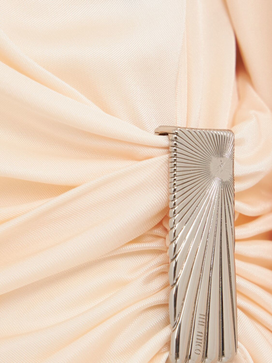 The Attico Shiny viscose draped mini dress