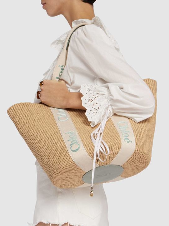 Chloé Large Woody raffia tote bag 3 Chloé Large Woody raffia tote bag