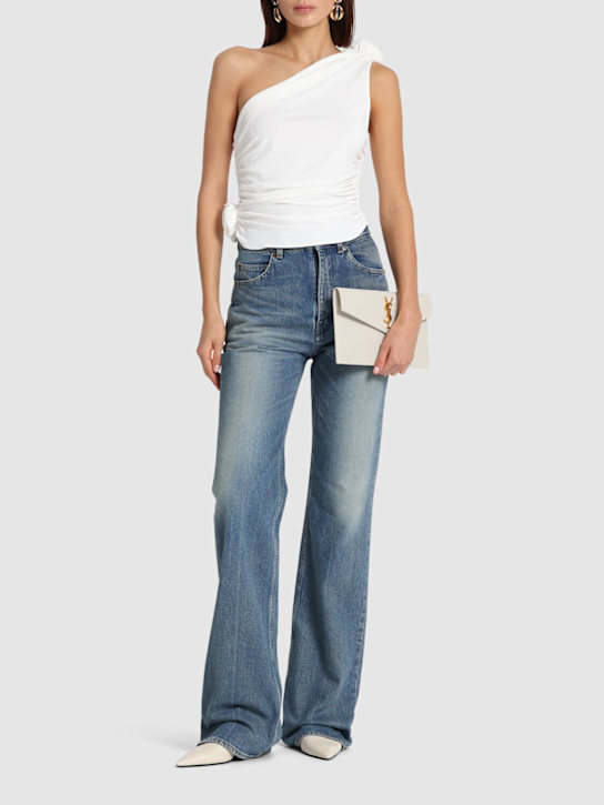 Magda Butrym Jersey one shoulder flower top