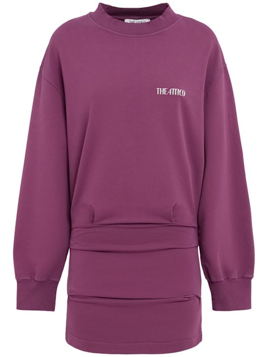 The Attico Ruched jersey mini dress