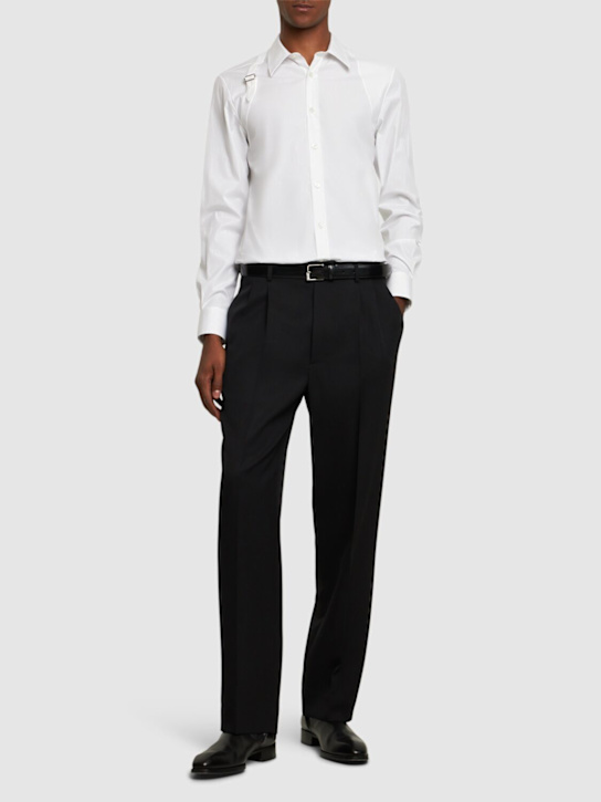 McQueen Harness stretch cotton poplin shirt