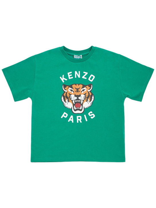 Kenzo Kids Printed cotton jersey t-shirt