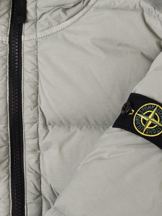 Stone Island Junior Hooded nylon down jacket