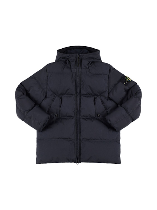 Stone Island Junior Hooded nylon down jacket