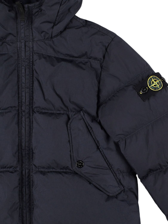 Stone Island Junior Hooded nylon down jacket