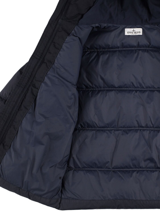 Stone Island Junior Hooded nylon down jacket