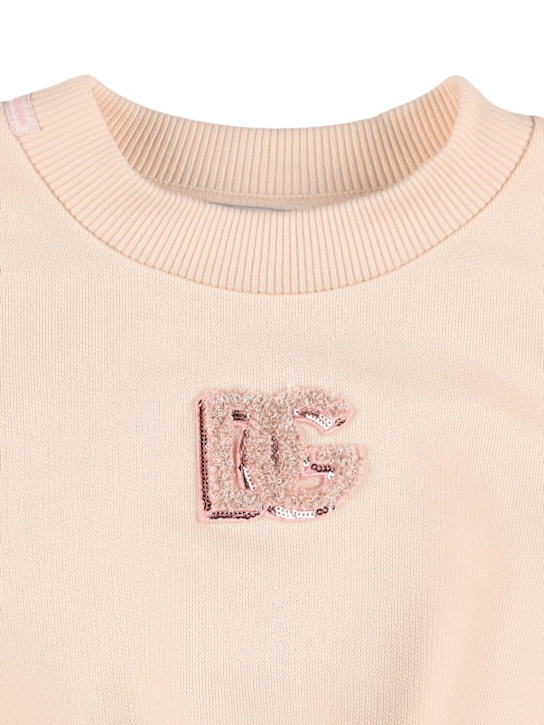 Dolce&Gabbana Embellished cotton sweat dress