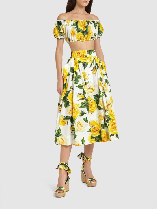 Dolce&Gabbana Cotton poplin off shoulder crop top