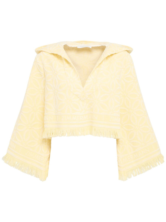 Zimmermann Coco hooded cotton toweling sweater