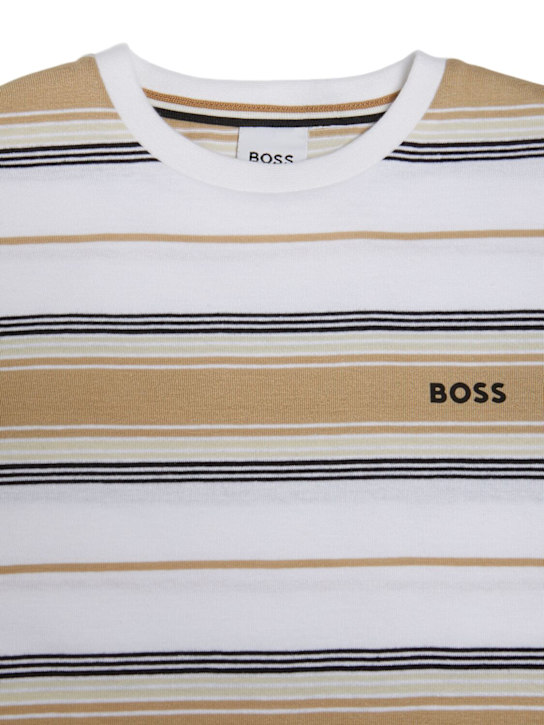 Boss Striped cotton jersey t-shirt