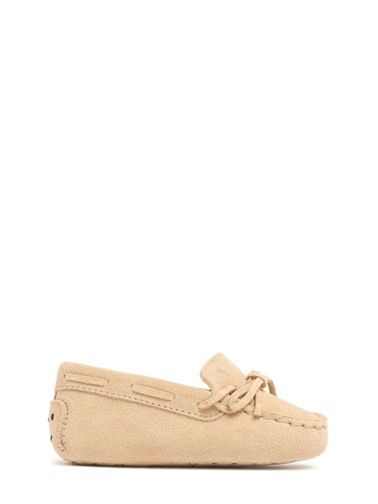 TOD'S JUNIOR Gommino suede loafers w/laces