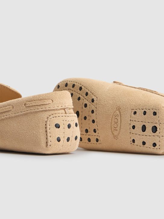 TOD'S JUNIOR Gommino suede loafers w/laces
