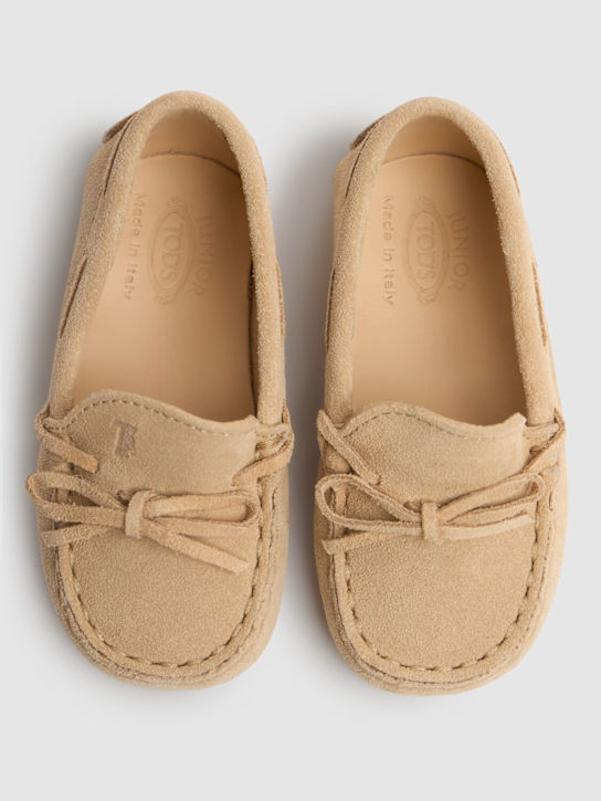 TOD'S JUNIOR Gommino suede loafers w/laces
