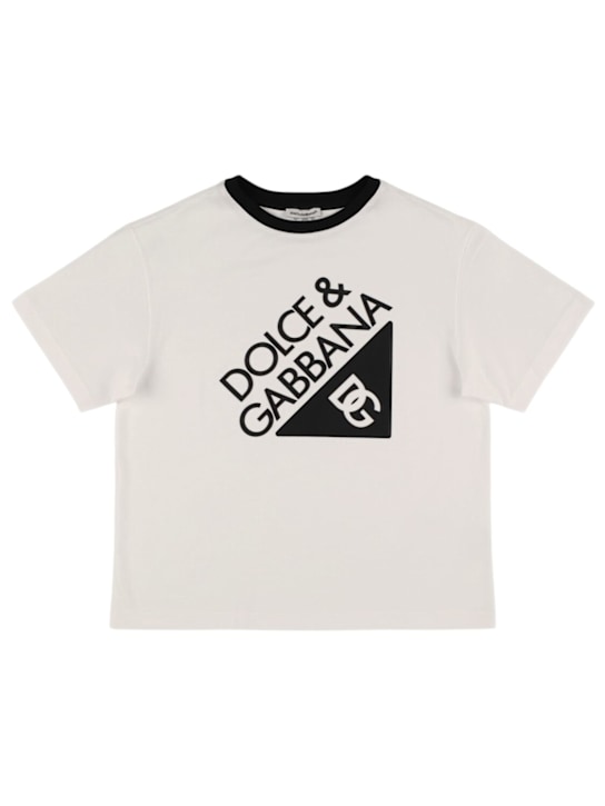 Dolce&Gabbana Printed cotton jersey t-shirt w/logo