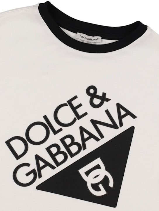Dolce&Gabbana Printed cotton jersey t-shirt w/logo
