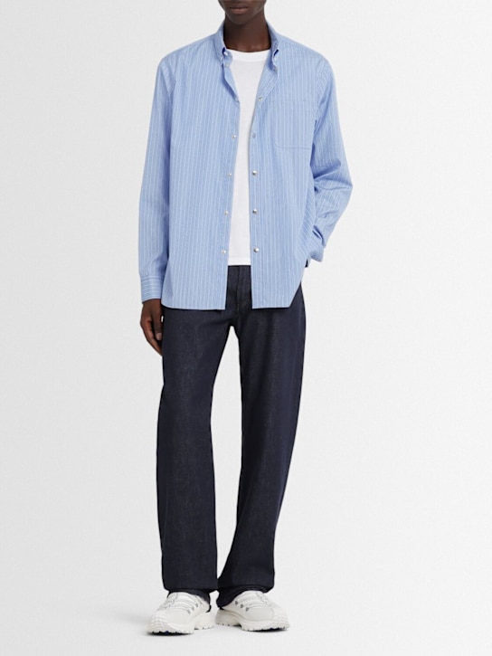 Moncler Striped cotton popline shirt