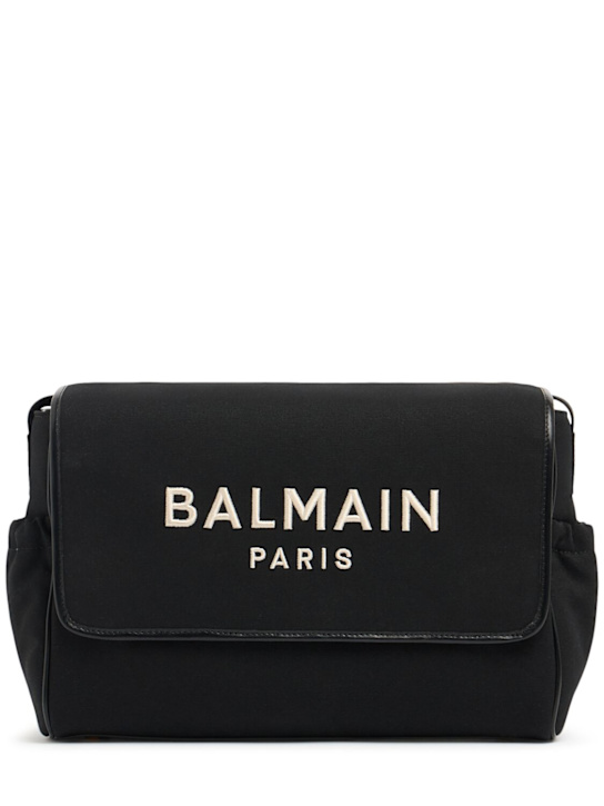 Balmain Cotton blend canvas diaper bag w/logo