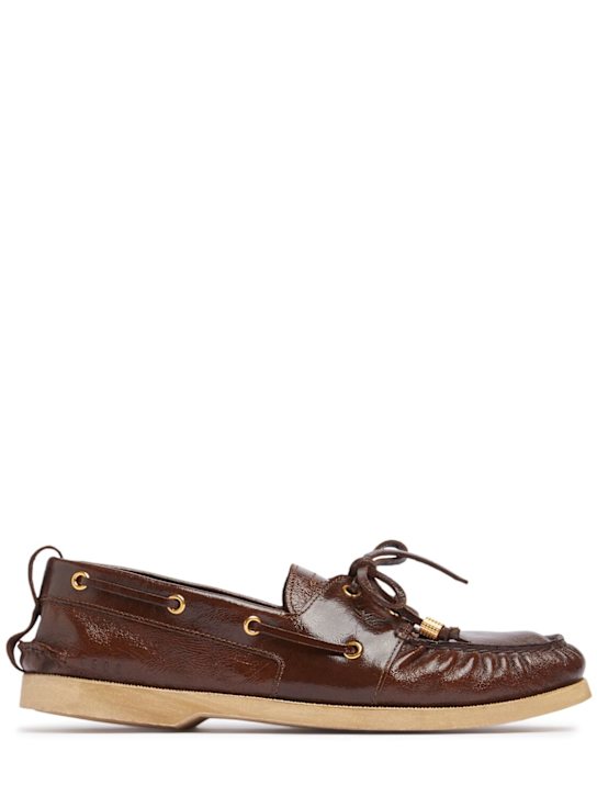 Golden Goose Wrinkled leather boat shoes