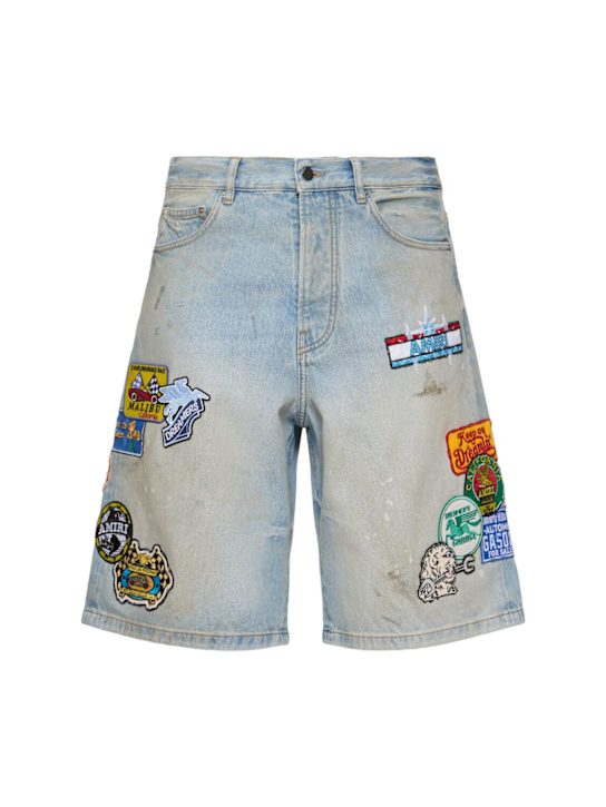 Amiri Station patch denim shorts