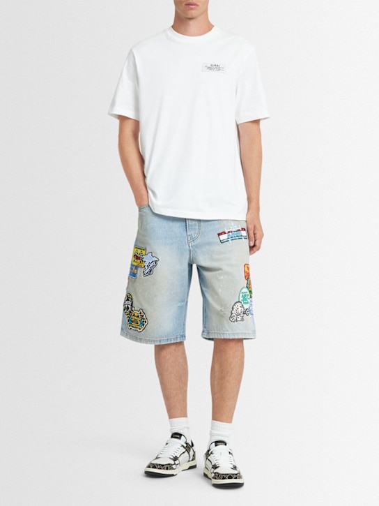 Amiri Station patch denim shorts