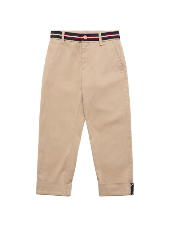 Moncler Tricolour trimmed cotton blend pants