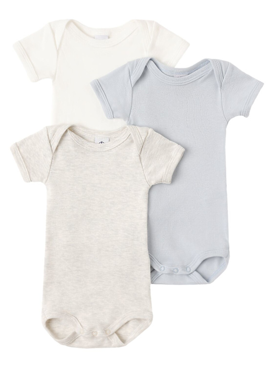 Petit Bateau Set of 3 cotton bodysuits