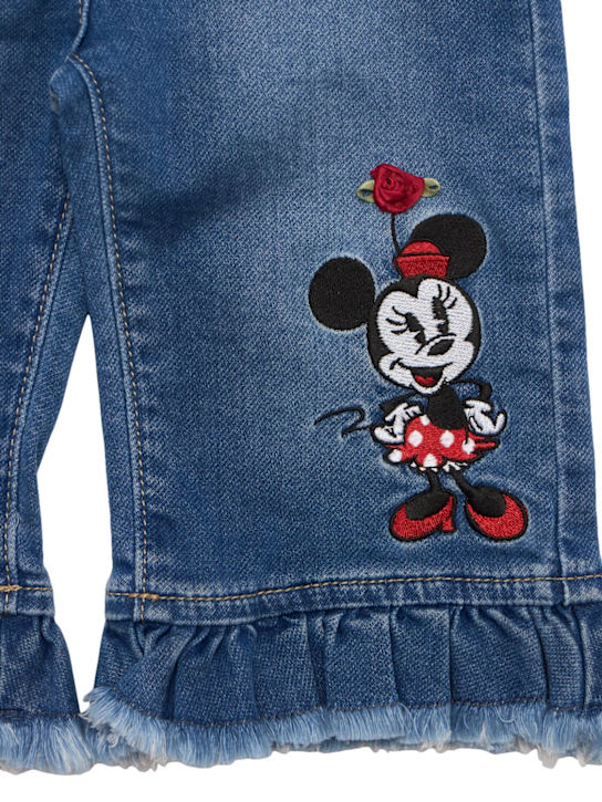 Monnalisa Embroidered cotton blend jeans