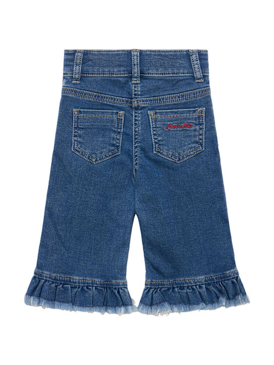 Monnalisa Embroidered cotton blend jeans