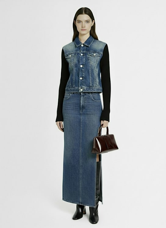 Coperni Side slit denim long skirt