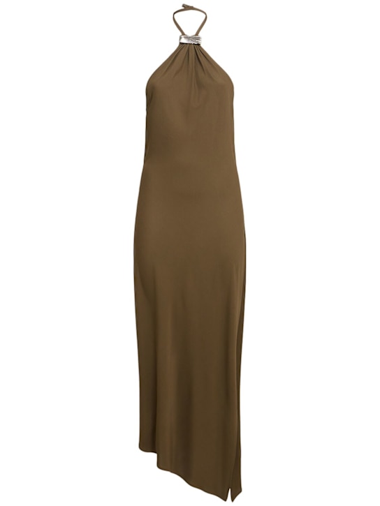 The Attico Halter viscose crepe long dress